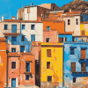 Colorful Sardinian Cityscape Diamond Painting