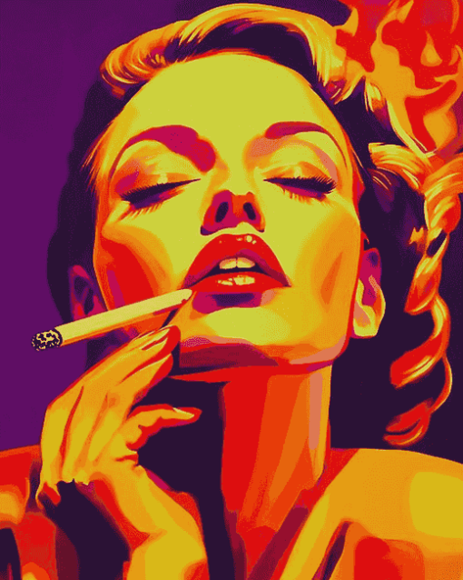 Colorful Smoking Woman Diamond Painting