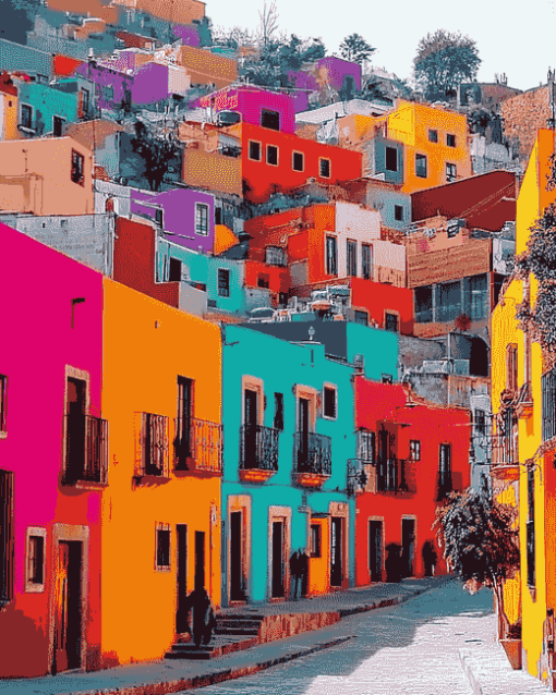 Colorful Streets of Guanajuato Mexico Diamond Painting