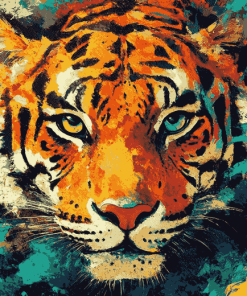 Colorful Tiger Pop Art Diamond Painting