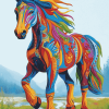 Colorful Tribal Horse Painting Diamond Painting