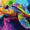 Colorful Turtle Pop Art Diamond Painting