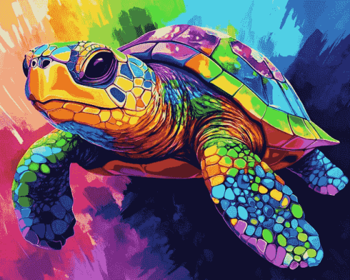 Colorful Turtle Pop Art Diamond Painting