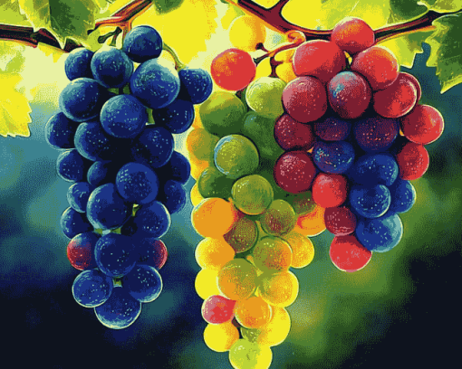 Colorful Vineyard Fruits Diamond Painting