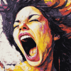 Colorful Woman Screaming Diamond Painting