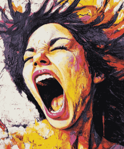 Colorful Woman Screaming Diamond Painting