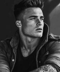 Colton Haynes Black and White Diamond Painting