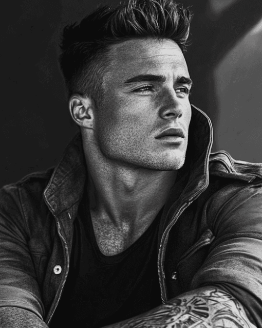 Colton Haynes Black and White Diamond Painting