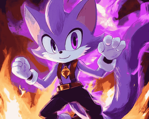 Cool Blaze The Cat Animation Diamond Painting