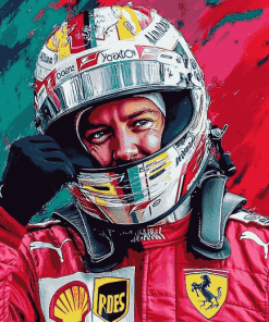 Cool Sebastian Vettel Racing Diamond Painting