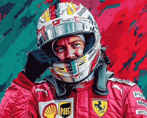 Cool Sebastian Vettel Racing Diamond Painting