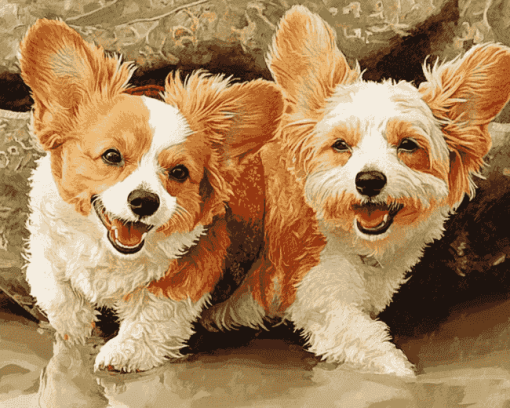 Corgi Poodle Dog Diamond Painting