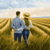 Countryside Romance in Farm Fields Diamond Painting