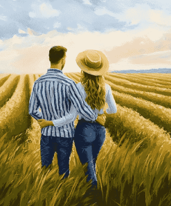 Countryside Romance in Farm Fields Diamond Painting