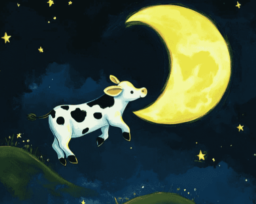 Cow Jumping Over Moon Diamond Painting