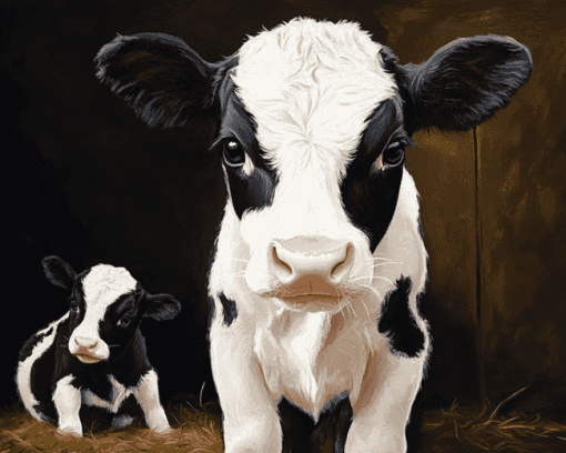 Cow-Themed Diamond Painting