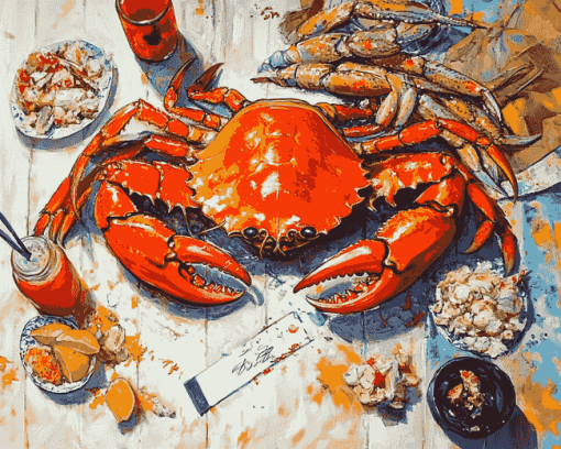 Crab Feast Sea Life Diamond Painting