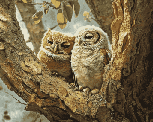 Cuddly Owls Diamond Painting