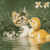 Cute Animals Duck and Cat Diamond Painting