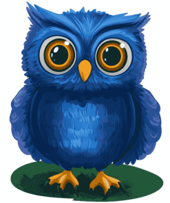 Cute Blue Owl Diamond Painting