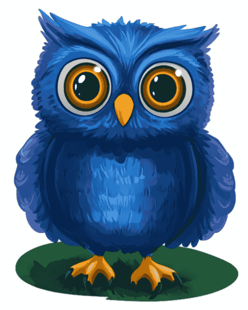 Cute Blue Owl Diamond Painting