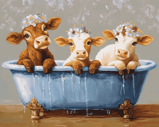 Cute Cow Calfs Diamond Painting