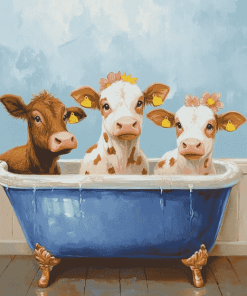 Cute Cows and Calfs Diamond Painting