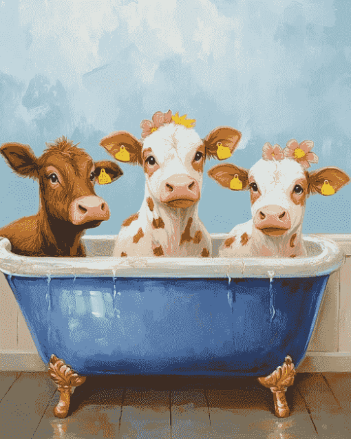 Cute Cows and Calfs Diamond Painting