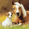 Cute Dog and Horse Diamond Painting