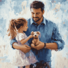 Cute Father Daughter Bonding Diamond Painting