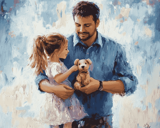 Cute Father Daughter Bonding Diamond Painting