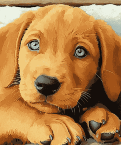 Cute Fox Labrador Puppy Diamond Painting