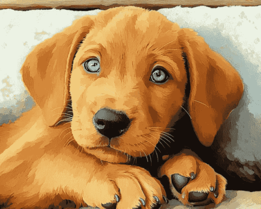 Cute Fox Labrador Puppy Diamond Painting