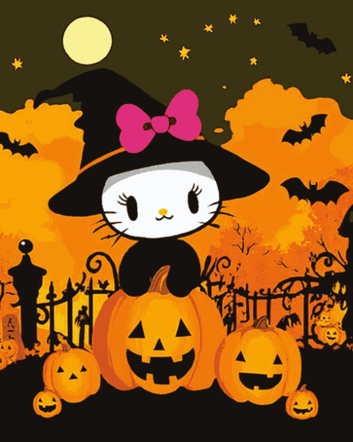 Cute Hello Kitty Halloween Diamond Painting