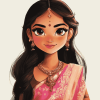 Cute Indian Girl Cartoon Diamond Painting