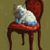 Cute Kitty on Chair Diamond Painting