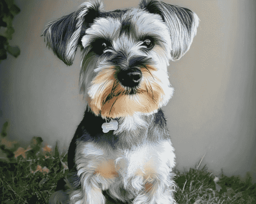 Cute Miniature Schnauzer Puppy Diamond Painting