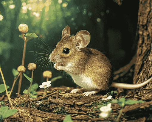 Cute Mouse in Nature Diamond Painting