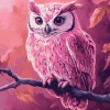 Cute Pink Bird Owl Diamond Painting