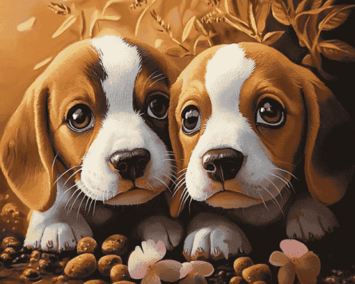 Cute Puppies Dogs Diamond Painting