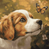 Cute Puppy Butterfly Diamond Painting