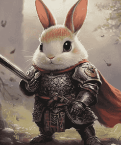 Cute Rabbit Knight Adventure Diamond Painting