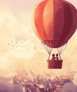 Cute Romantic Air Balloons Diamond Painting