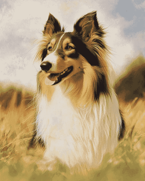 Cute Rough Collie Puppy Diamond Painting