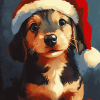 Cute Santa Puppy Diamond Painting