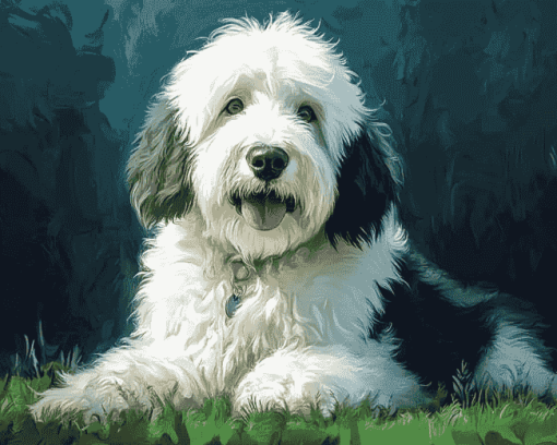 Cute Sheepdog Puppy Diamond Painting