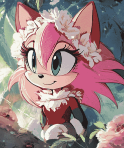 Cute Sonic Amy Rose Painting Diamond Painting