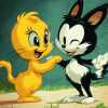 Cute Sylvester and Tweety Bird Diamond Painting