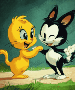 Cute Sylvester and Tweety Bird Diamond Painting