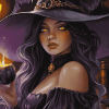 Cute Witch Halloween Fantasy Diamond Painting